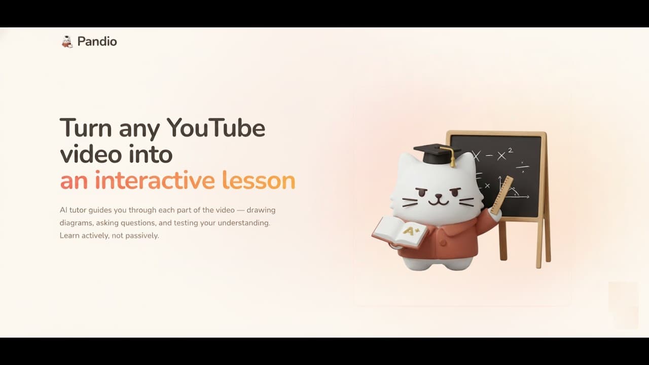 Pandio demo — AI tutor teaching on a whiteboard